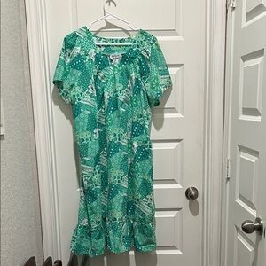 Anthony Richards Green Patterned Midi Dress